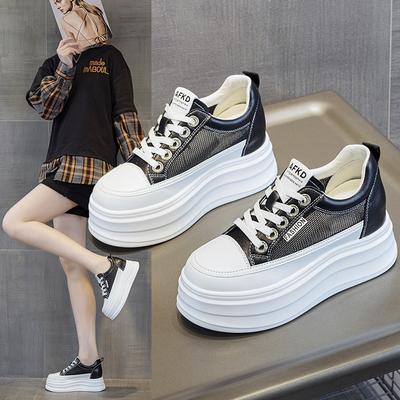 Platform White Shoes Women's Spring New Muffin Sports Shoes Versatile Fashion Cm Inner Height Increase Casual Board Shoes