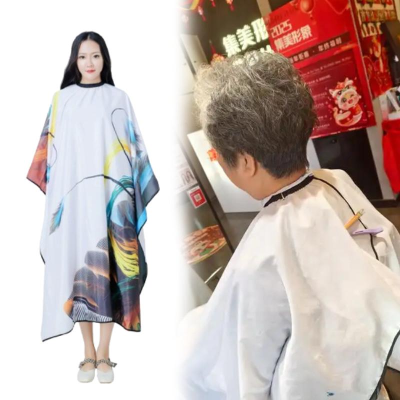 Print Hairdressing Feather Cape For Adult With Antistain Oilresistant Technology