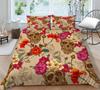 Bedding Suit 3D Skull Print Bed Cover Home Bedclothes  Fashionable Duvet Cover Sets Polyester Single Double King Size