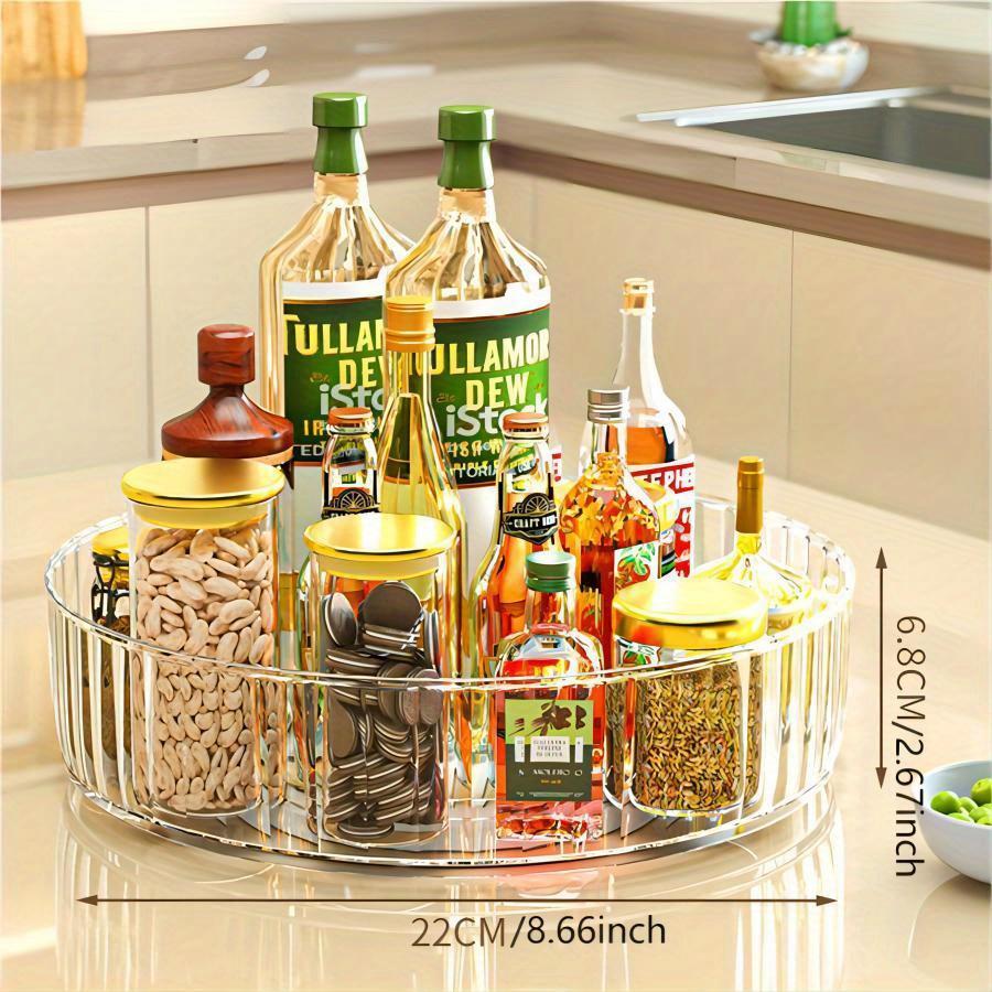 1pc 11inch Rotatable Multifunctional Lazy Susan Spice Rack, Condiment Rack, Rotating Seasoning Rack.