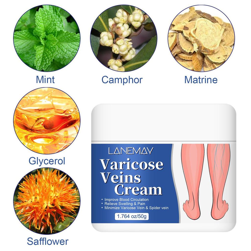 Varicose Veins Cream-Improve Blood Circulation-Relief Swelling And Pain-Minimize Varicose Vein & Spider Vein, 50g
