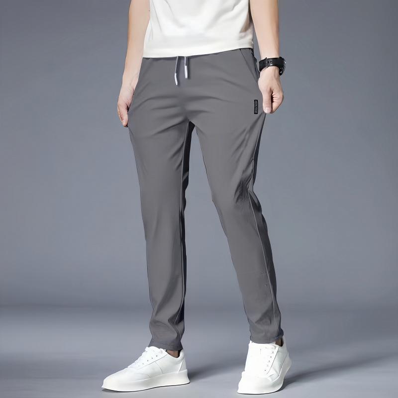 Men's Quick-Dry Elastic Silk Trousers - Summer Plus Size Loose Fit Sports Pants