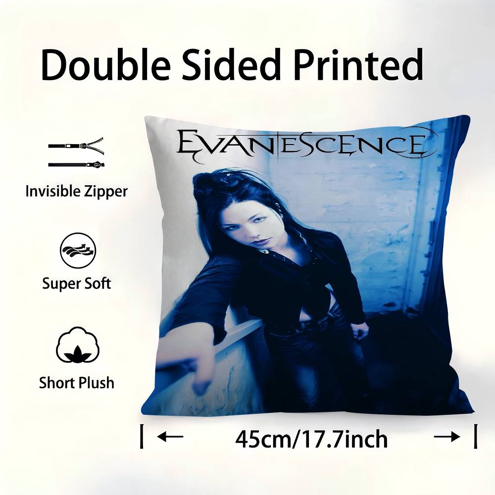 Evanescence Rock Bands Cushion Cover Car Throw Pillow Case For Sofa Car Christmas Gift