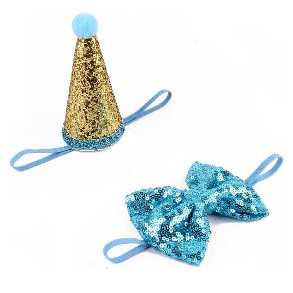 Dog Sequins Hat Cat Birthday Hat Bow Tie Creative Dog Birthday Triangle Scarf  Pet Accessories