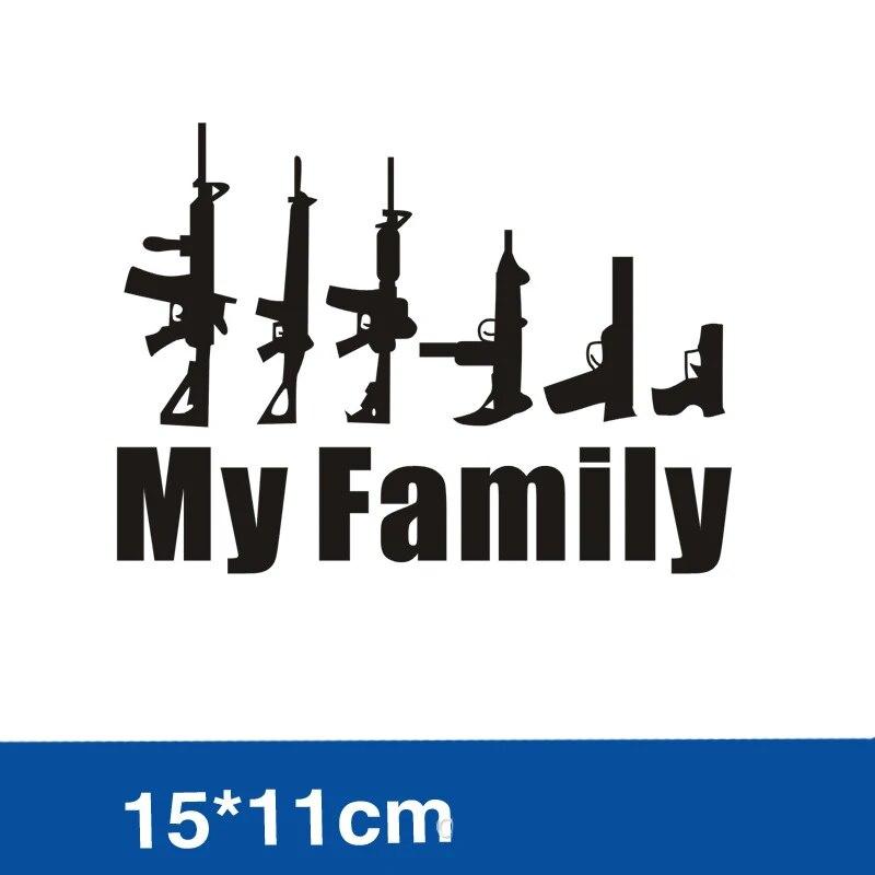 1PCS Hot Selling MY FAMILY Car Stickers Gun Decoration Car Motorcycle Electric Car Decoration Stickers