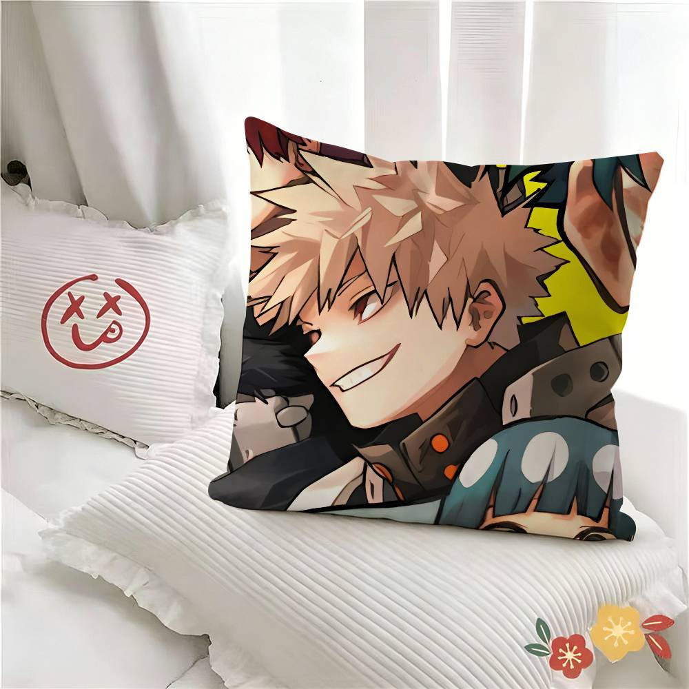 pc Cartoon Anime Character Katsuki Bakugo Pillow Case Fashion Square Pillowcase Bedroom Sofa Room Ins Decoration Leisure