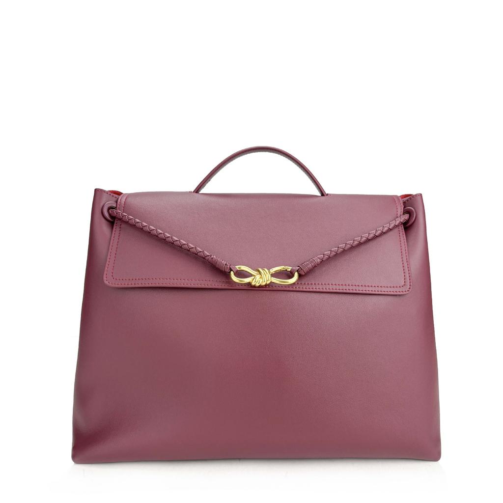 And New Plain Weave Fashionable Versatile Bow Tie Gold Buckle Single Shoulder Crossbody Handbag With Large Capacity Tote Bag