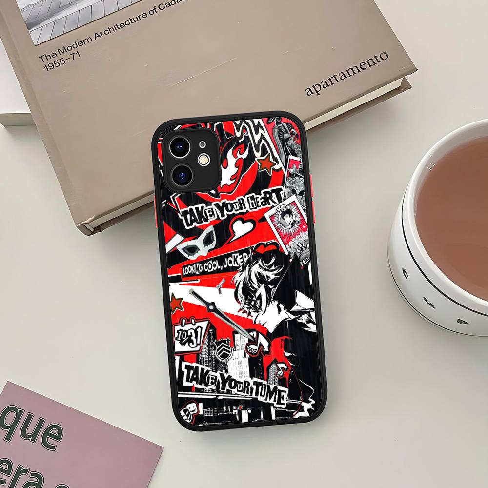 Persona 5 Matte Protective Case for iPhone 16 15 14 13 12 11 Pro Max X XS MAX Protection Case