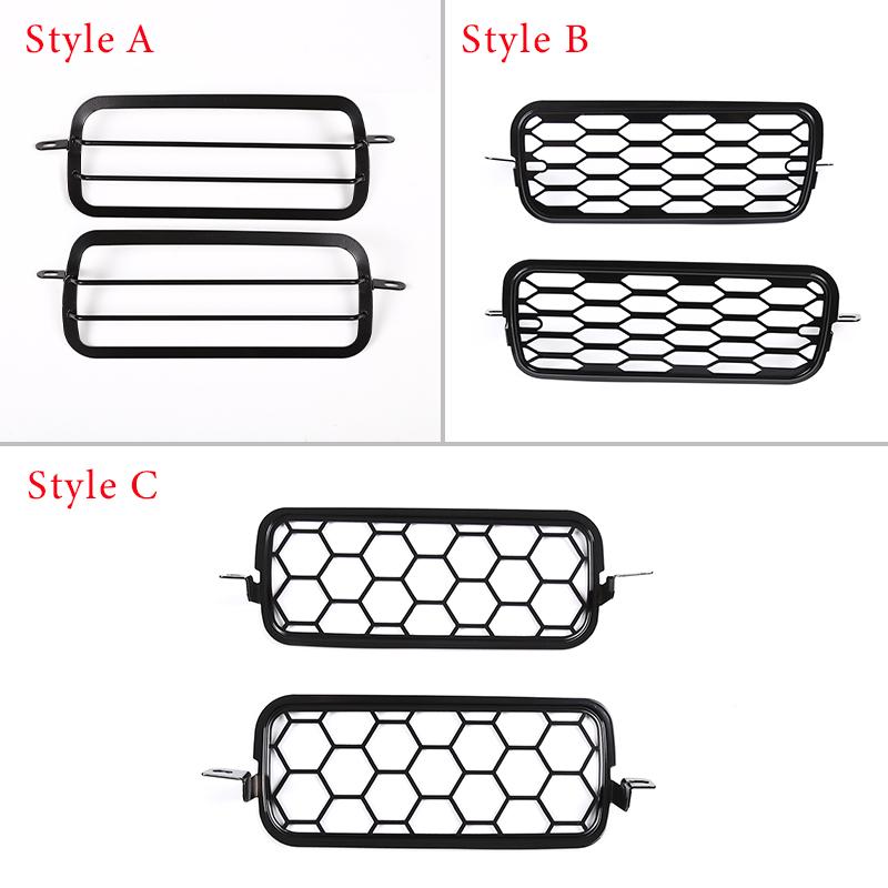 2pcs Stainless Steel Car Front Fog Light Cover Honeycomb Grille Grill Trim For LADA NIVA Auto External