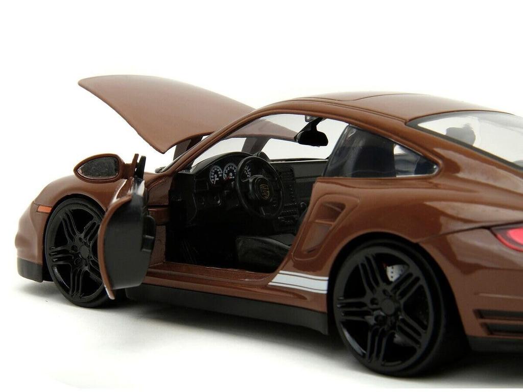 JADA TOYS M Hnědá Figurka Porsche 911 Turbo Hollywood Ride M Hnědé Mini Auto 1/24 & M's & & M's [Položka]