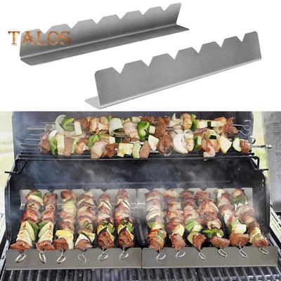 2Pcs Kebabs Holder Stainless Steel Display Anti-deform Multi-use Multi-use Kebabs Skewers Rack BBQ Accessories