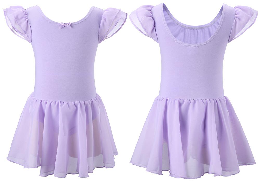 Short Sleeves Ballerina Dress Kids Dance Ballet Tutu Leotard Girls Bodysuit Good Gift for Kids