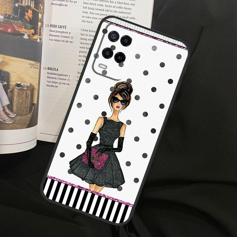 Fashion Girl For Oppo A80 A60 A40 A94 A54 A98 A78 A18 A38 A58 A16 A76 A96 A17 A77 A74 A57S A15 Phone Case