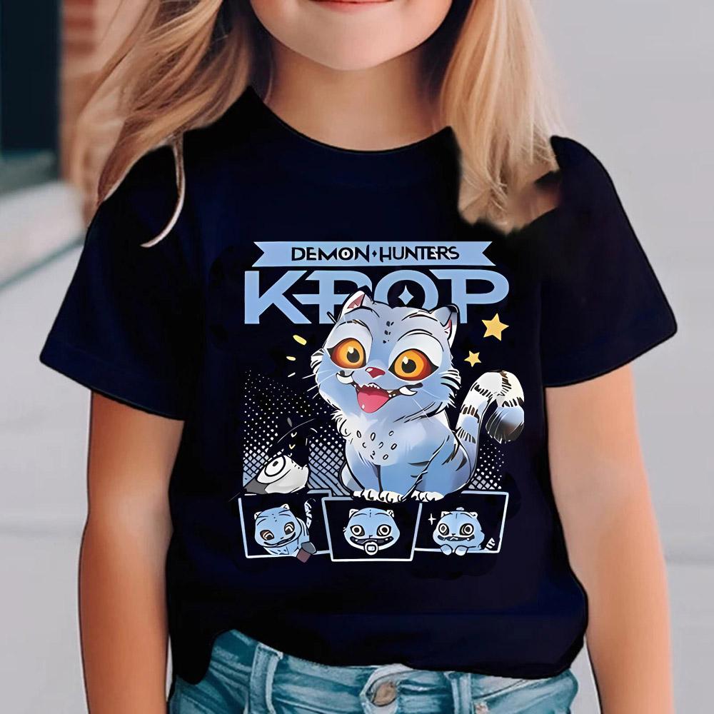 Kpop Demon Hunters Children's T-Shirt Kids Short Sleeve Cute Tiger Boys Girls Summer Fashionable Comfortable T-Shirt