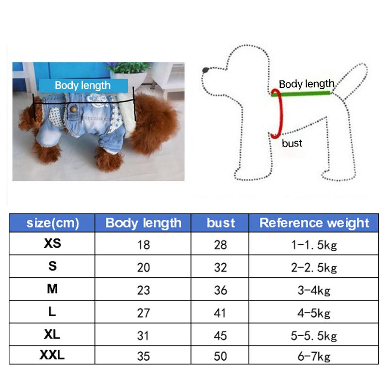 XS-XXL New Pets Dogs Jeans Coat Jacket Spring Autumn Towable Cat Puppy Clothing Denim Vest Jumpsuit Bodysuit Pet Costume