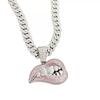 Colorful Diamond Biting Lips Pendant Necklace – Creative Hip Hop Cuban Chain