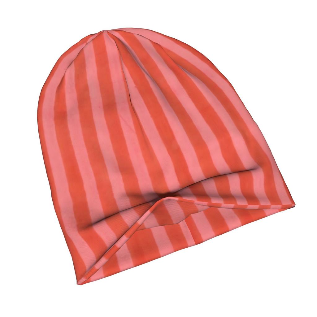 Red And Pink Classic Stripes Adult Fashion Beanie That Transitions Effortlessly from Morning Commutes To Evening Walks While Maintaining a Clean Urban