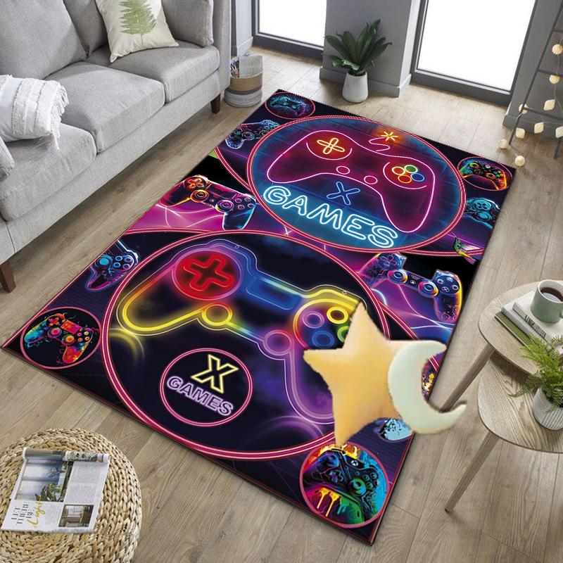 Neon Game Over Kunst Büro Teppich Stuhlunterlage, Spielteppich, Geeignet für Eingangsbereich, Schlafzimmer, Wohnzimmer, Schreibtisch, Weihnachtsgeschenk