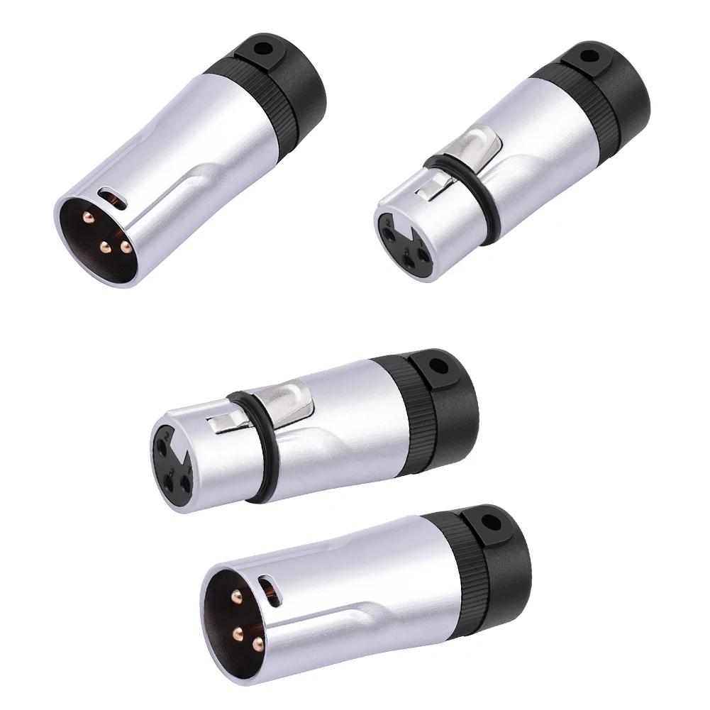 2/4PCS XLR Microphone Solder Adapter Adjustable 90° Right Angle  3Pin XLR Male/Female Solder Connector 3 PIN XLR Endst