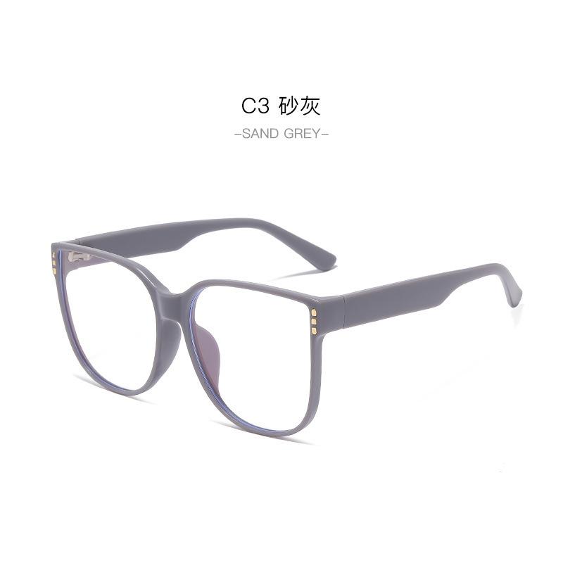 New ins wind large frame flat mirror, anti-blue light black frame glasses Internet celebrity plain thin glasses frame myopia glasses