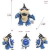 Cartoon Fire Dragon Koopa Plush 11" Anime Dark Blue King Koopa Stuffed Dolls Super All Star Collection Ornament Stuffed Doll Gift for Girls & Boys