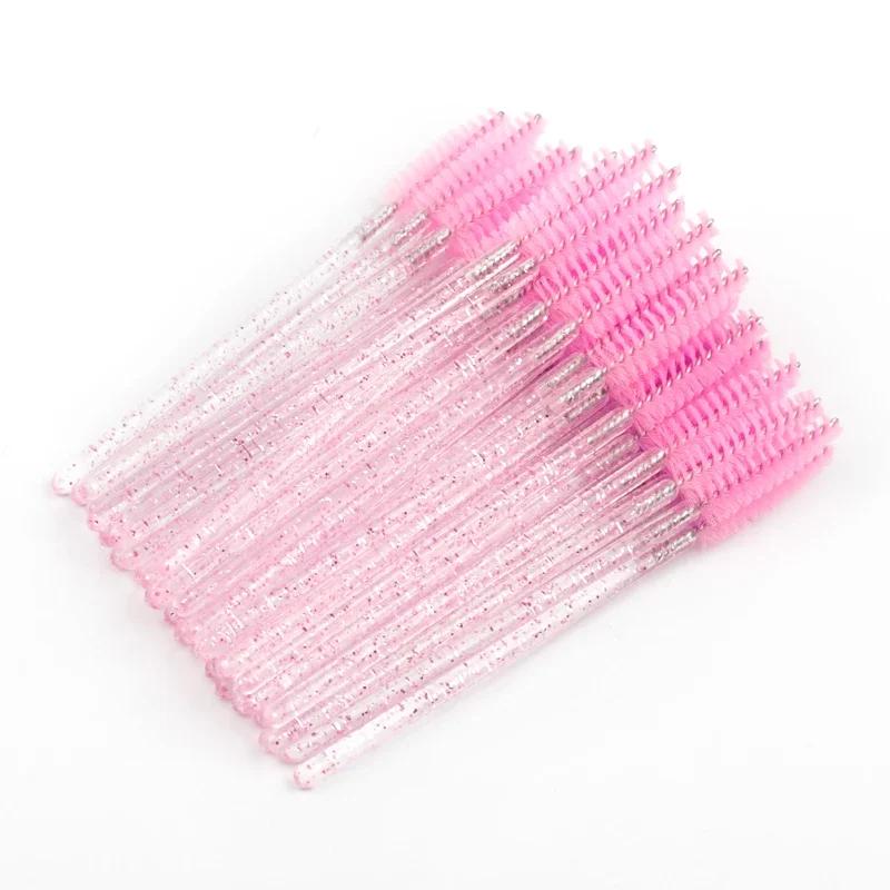 Wholesale 50pcs Disposable EyelashBrushes ExtensionCrystal Eyebrow Brush Mascara Wand Eye Lashes Cosmetic Tool Set Makeup Beauty