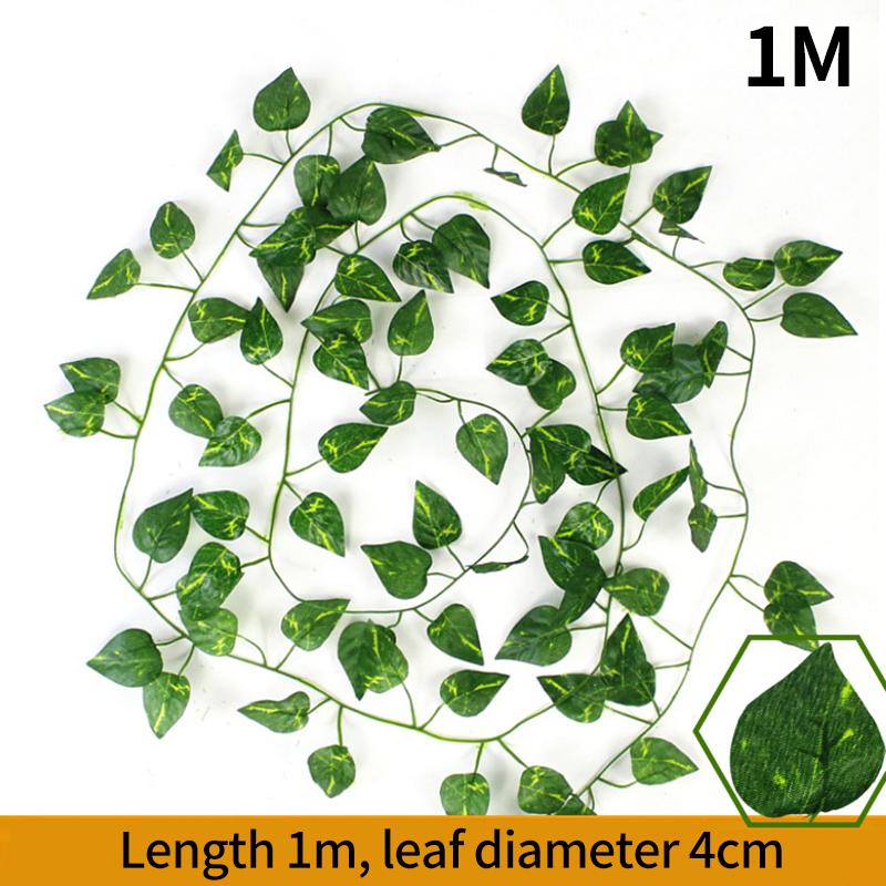 1/2M Artificial Rattan Strips Plant Simulated Leaves Indoor and Outdoor Decoration Plant Home Wall Hanging Decoration