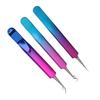 3pcs Blackhead Remover Tools with Stainless Steel Straight Head Curved Head Slant Tip Tweezer Clips