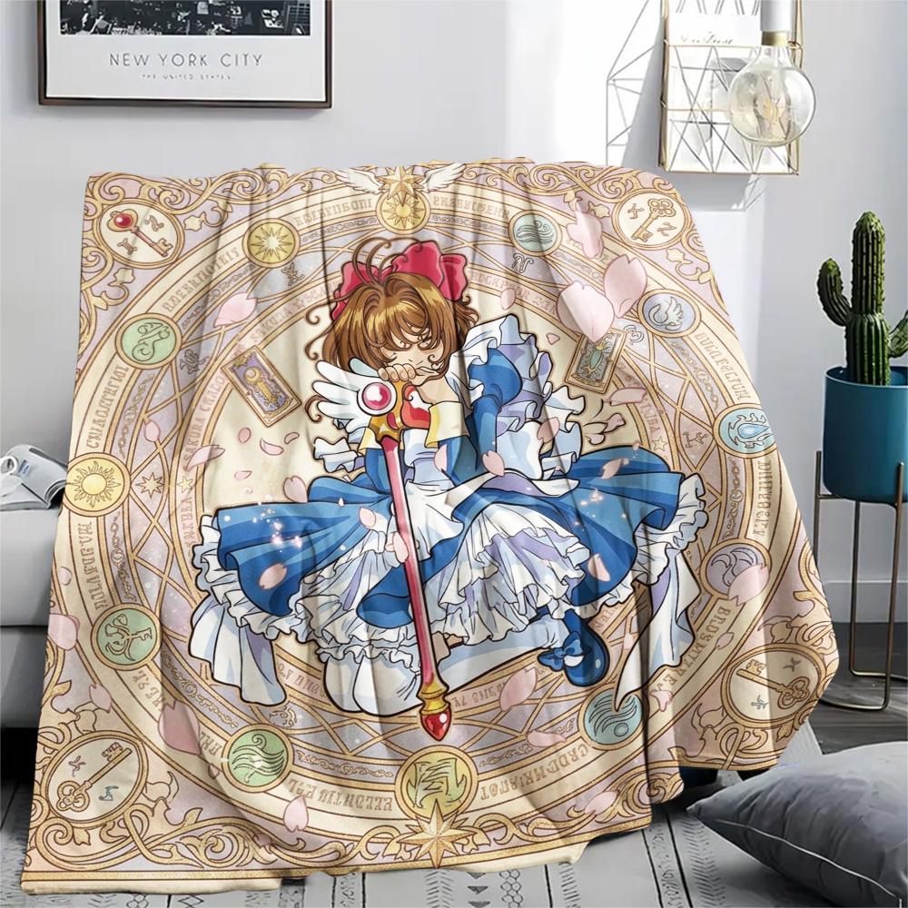 Cardcaptor Sakura Print Flannel Blanket, Ultra Soft High Quality All Seasons Warm Throw, Home Decor Cozy Blanket, Perfect Christmas Gift