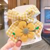 Pretty Hair Accessories for Baby Girls 5 PCS Mini Hair Clips Set Sweet Candy Color Bow Flower Fabric Side Clips