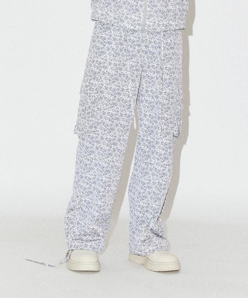 F8KE CHEMICAL CLUB Flower Cargo Pants Gray