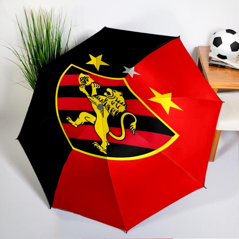 Sport Club Football Crest Printed Automatic Umbrella, 8-Frame for Travel, Camping, Casual Umbrella, Essential Gift for for Family and Friends