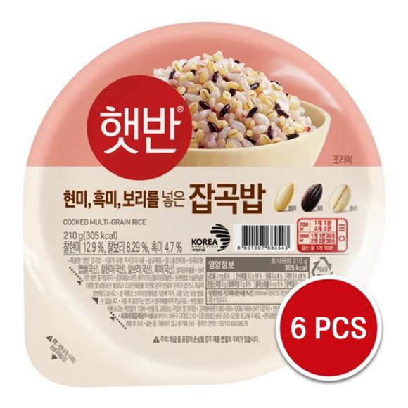 CJ Microwaveable Instant Cooked Rice Hetban - Multigrain Rice 210g (2 Options)
