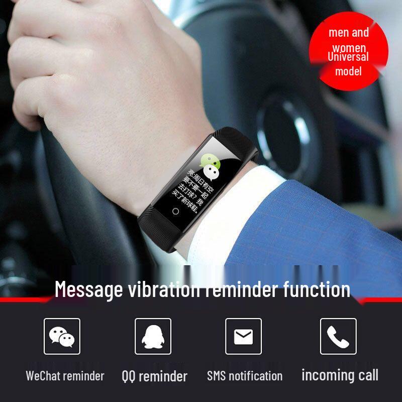 115Plus Smart Armband: Farbdisplay Fitness Tracker mit Herzfrequenz- und Blutdruckmonitor, Schrittzähler, Unisex