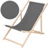Opvouwbare houten ligstoel - - tuinstoel - beuken - rugleuning 3 posities - waterdichte stof