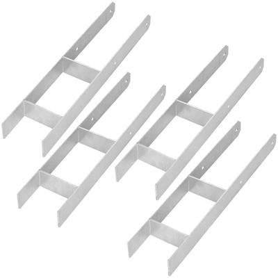 Kotarbau® H-Post Base For Embedding, Bracket, Galvanized Steel Anchor, 120 Mm, Set Of 4