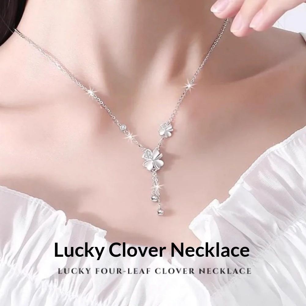 Exquisite Four-leaf Clover Necklace for Women - Lightweight Luxury High-end Pendant Tassel Fashion Versatile Commute Style Choker Necklace