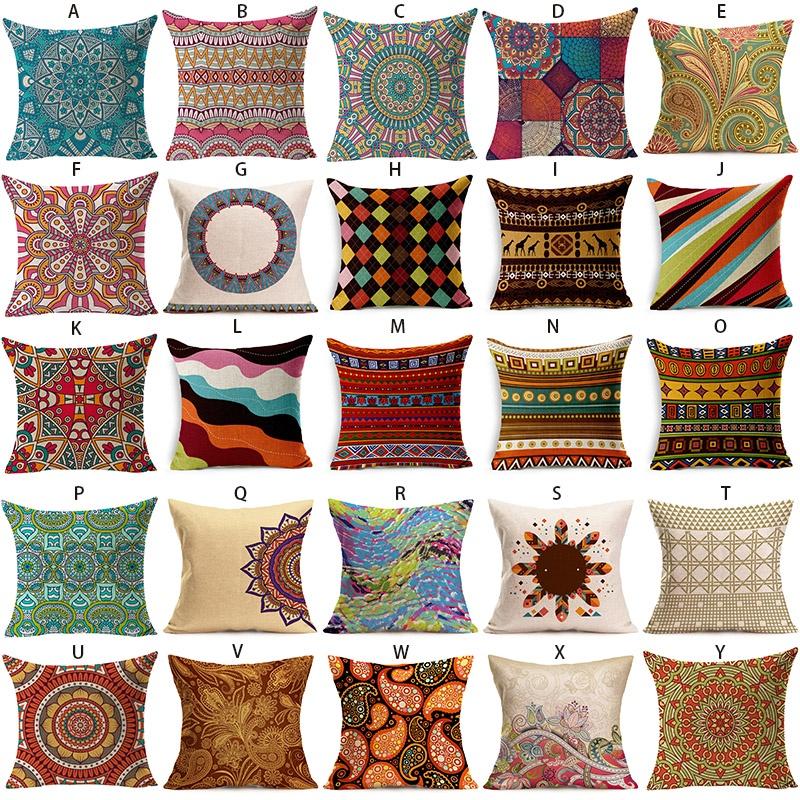 Luxurious National Ancient Pattern Cotton Linen Pillowcase For Car And Sofa Cushion