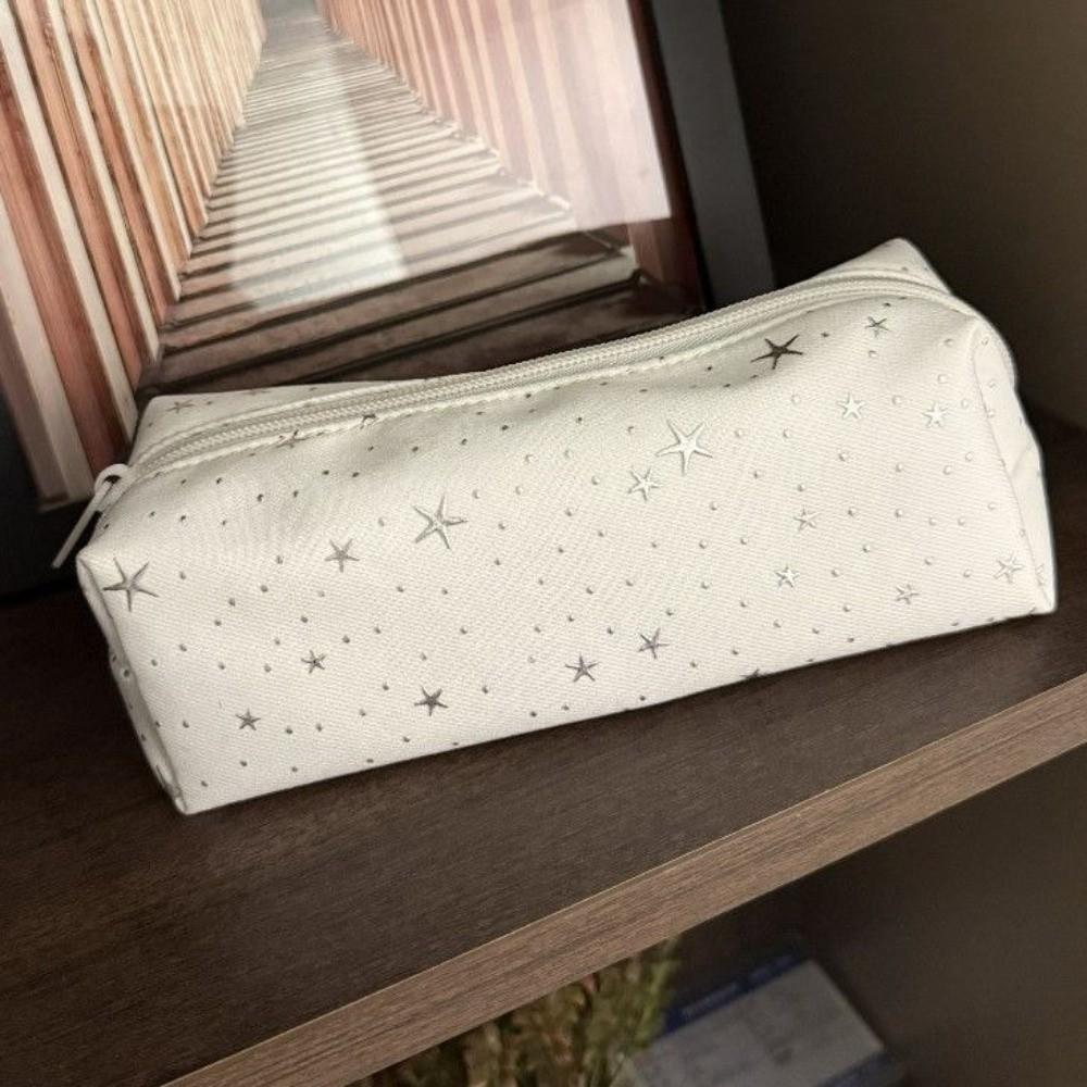 1pc Durable Star Polka Dot Pencil Case Large Capacity Portable Pencil Pouch Pen Bag School Office