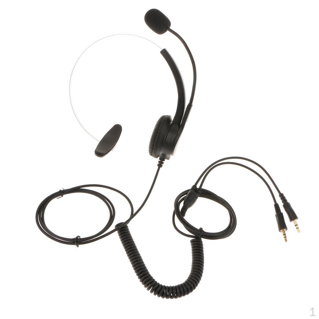 VH500 Office Call Centre Customer Service Headset Microphone Dual 3.5mm Plug