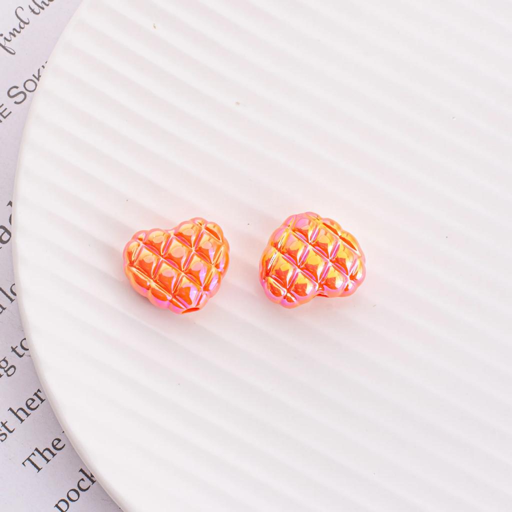 TX07 5Pcs Candy Waffle Pentagram Rhombus Love Pineapple Acrylic Charm Bead Handmade Straight Hole DIY Accessories Trend Bracelet