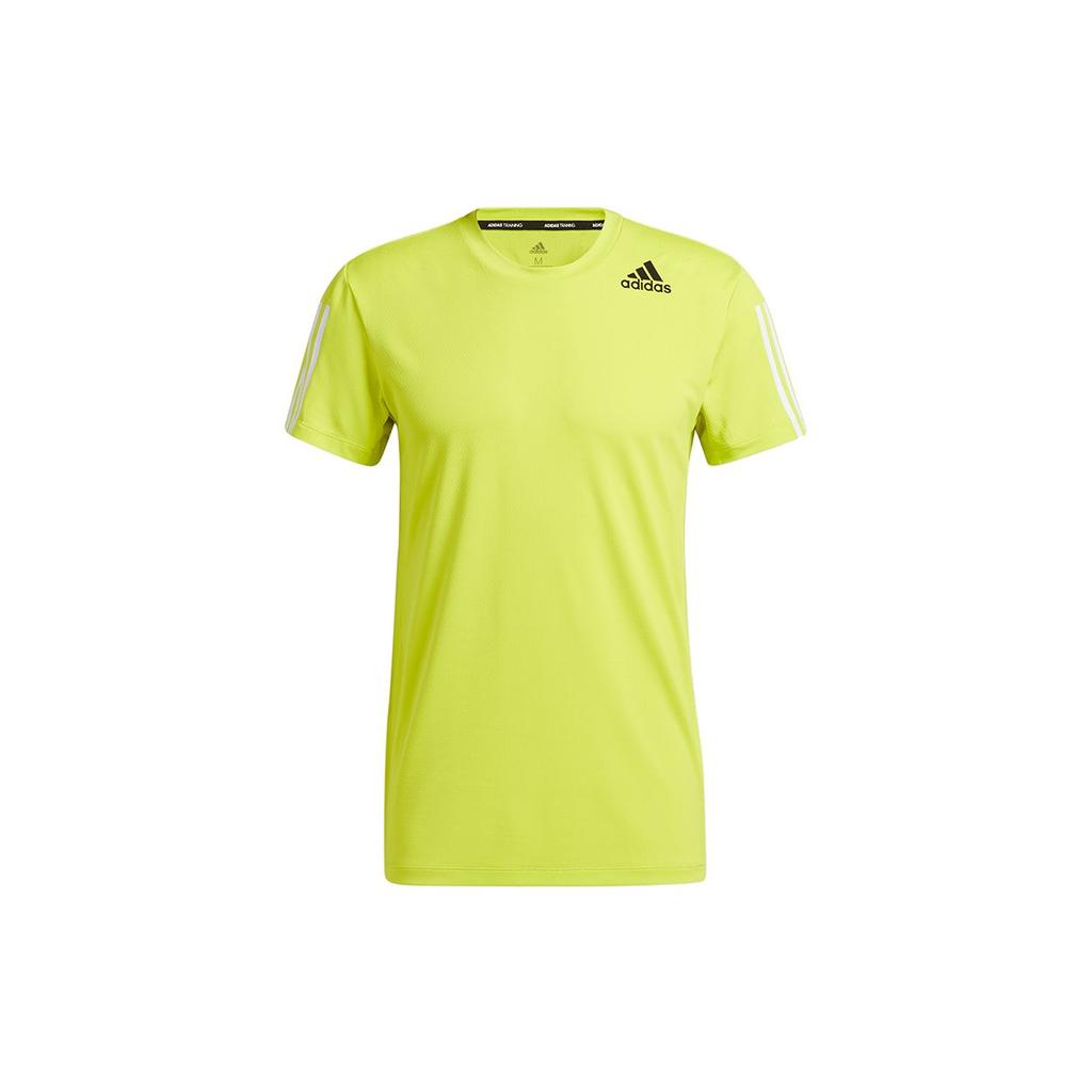 Adidas H.rdy 3s Performance Running Tee Men Tops Green Yellow H29477