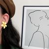 Oil drop flower stud earrings small fresh and sweet earrings light luxury high sense fashion versatile earrings