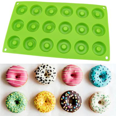 4cm Mini Chocolate/ Donut Silicone Mold Bakeware Biscuit Cake Molds Reusable Donut Dessert Baking Pan Silicone Mould 18-Cavity