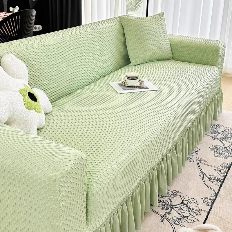 New Elastic Anti Slip Sofa Cover with Ice Silk Universal All In One Summer Skirt Edge Cool Cover Fabric