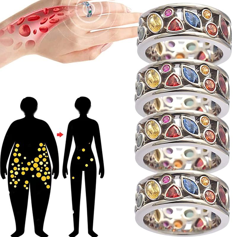 Women Torina Crystal Quartz Ionix Ring Ionix Therapy Quartz Crystal Ring For Weight Loss Lymph Drainage Magnetic Therapy Rings