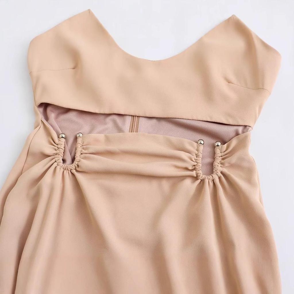 2025 Spring Women's European & American Style French Fashion Versatile Halter Neck Slim Dress