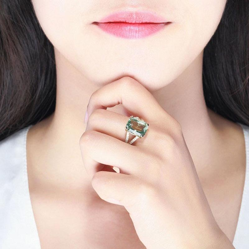 Grüne Ringe Vintage Kristall Mode Retro Schmuck Für Geschenke Frauen