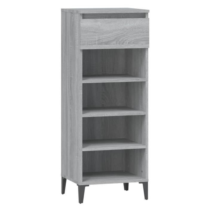 VidaXL Étagère à chaussures Sonoma gris 40x36x105 cm Bois ingénierie 819786