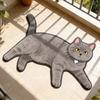 Non Slip Cat Floor Mat Absorbent Bedside Carpet Room Accessory Cat Shaped Rug  Bathroom